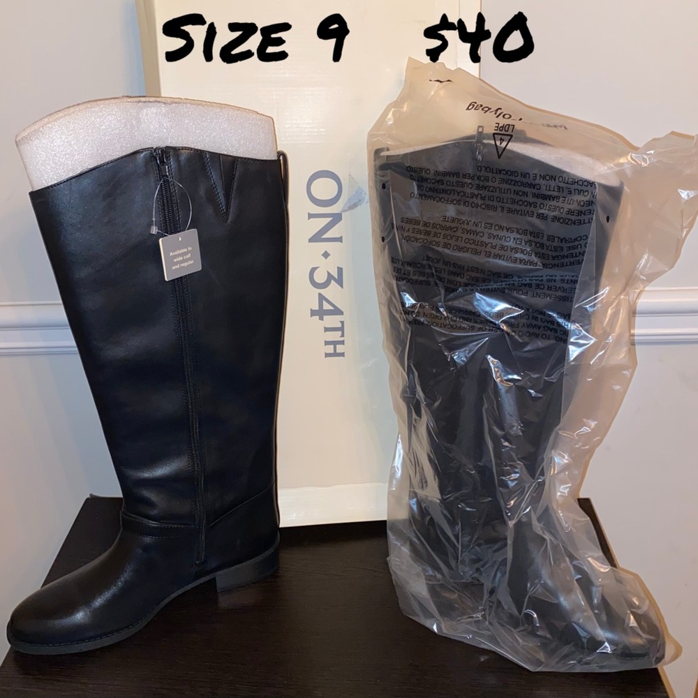 On 34th Black Knee-High Boots